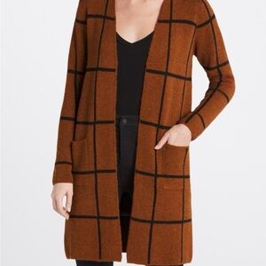 Duster Cardigan Fortune and Ivy Rust Orange With Geometric Design